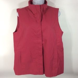 Eileen Fisher Medium Full Zip Vest Pink Front Pockets